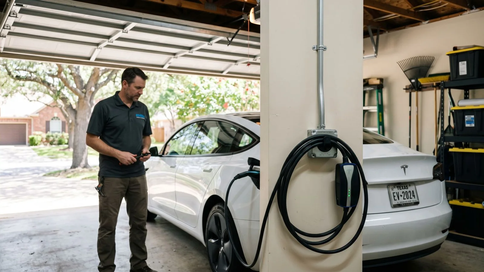 Quality NEMA 14-50 outlet with portable EV charger
