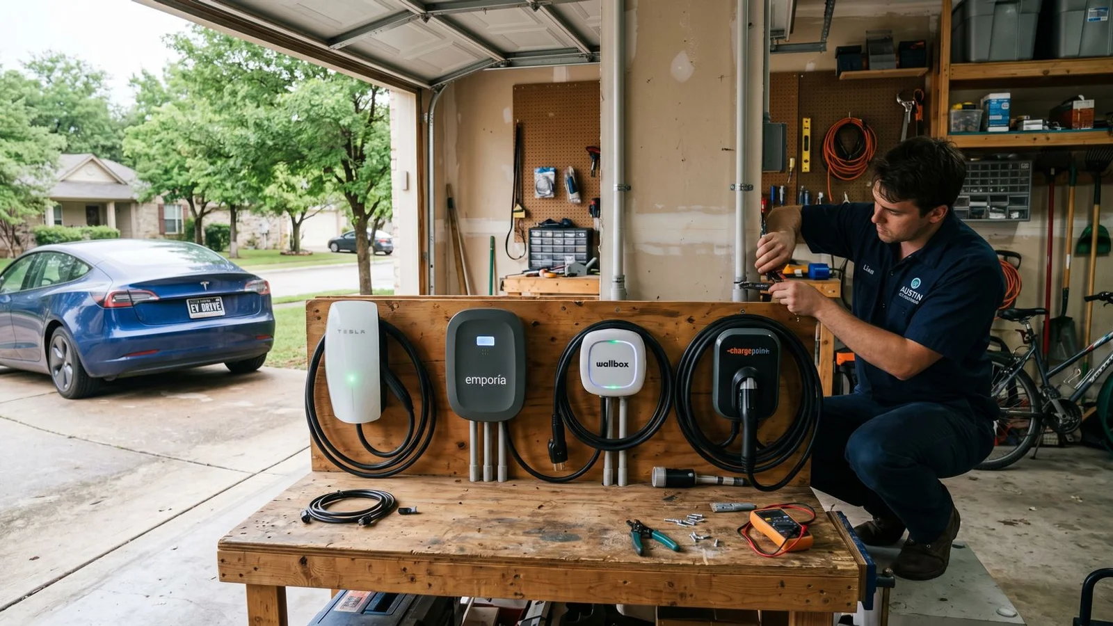 Multiple EV charger brands compared